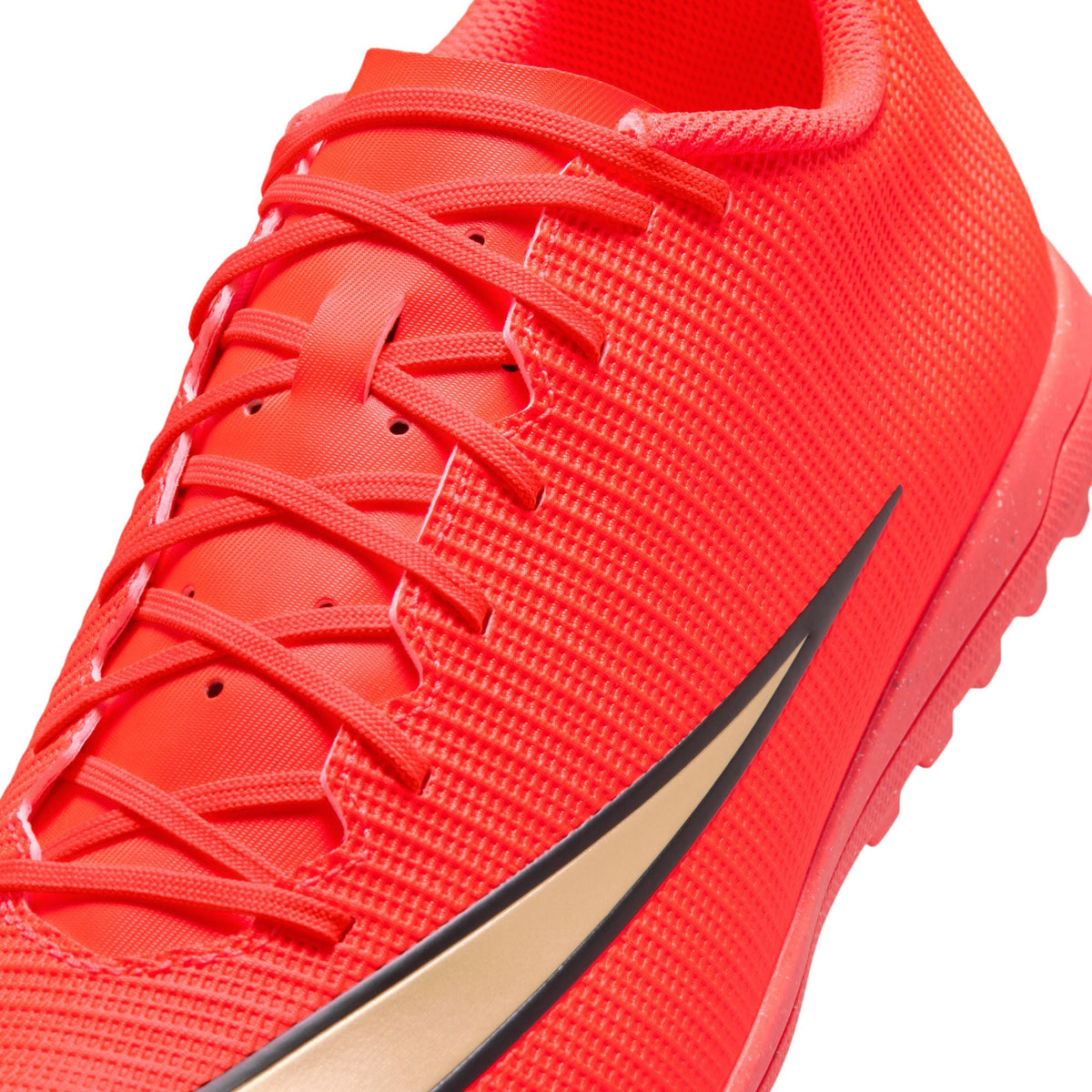 Nike Mercurial Vapor 17 Club Turf Soccer Shoes – Bright Crimson / Blur – upper detail