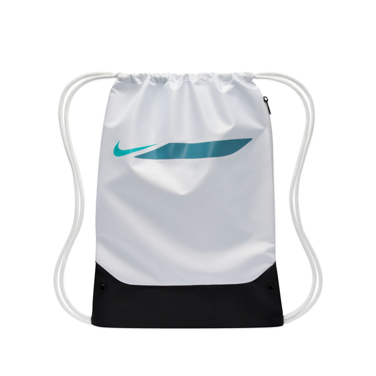Nike Academy Soccer Gym Sack (18L), Off White/Smokey Blue/Dusty Cactus, front view — IO0924-101