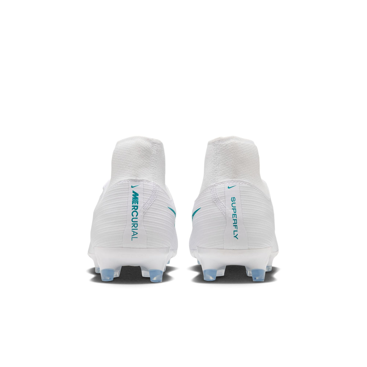Nike Mercurial Superfly 11 Academy MG Soccer Cleats – White / Dusty Cactus, heel view — IO1485-102