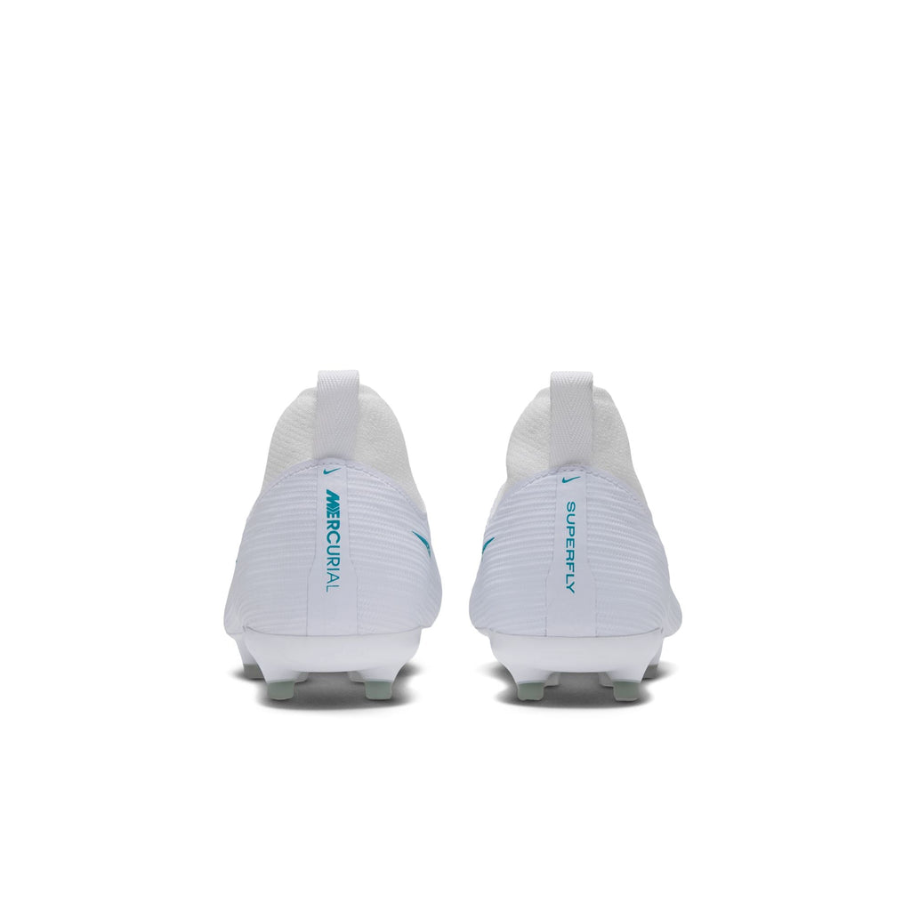 Nike Jr. Mercurial Superfly 11 Academy MG in White/Dusty Cactus – heel view