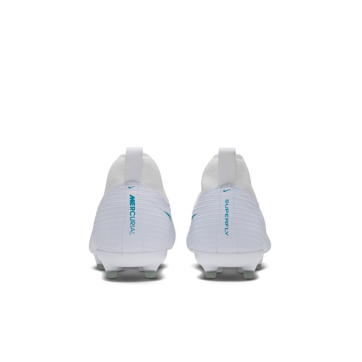 Nike Jr. Mercurial Superfly 11 Academy MG in White/Dusty Cactus – heel view