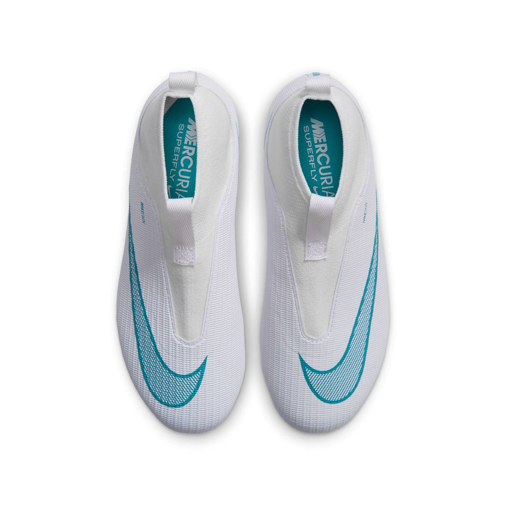Nike Jr. Mercurial Superfly 11 Academy MG in White/Dusty Cactus – top view