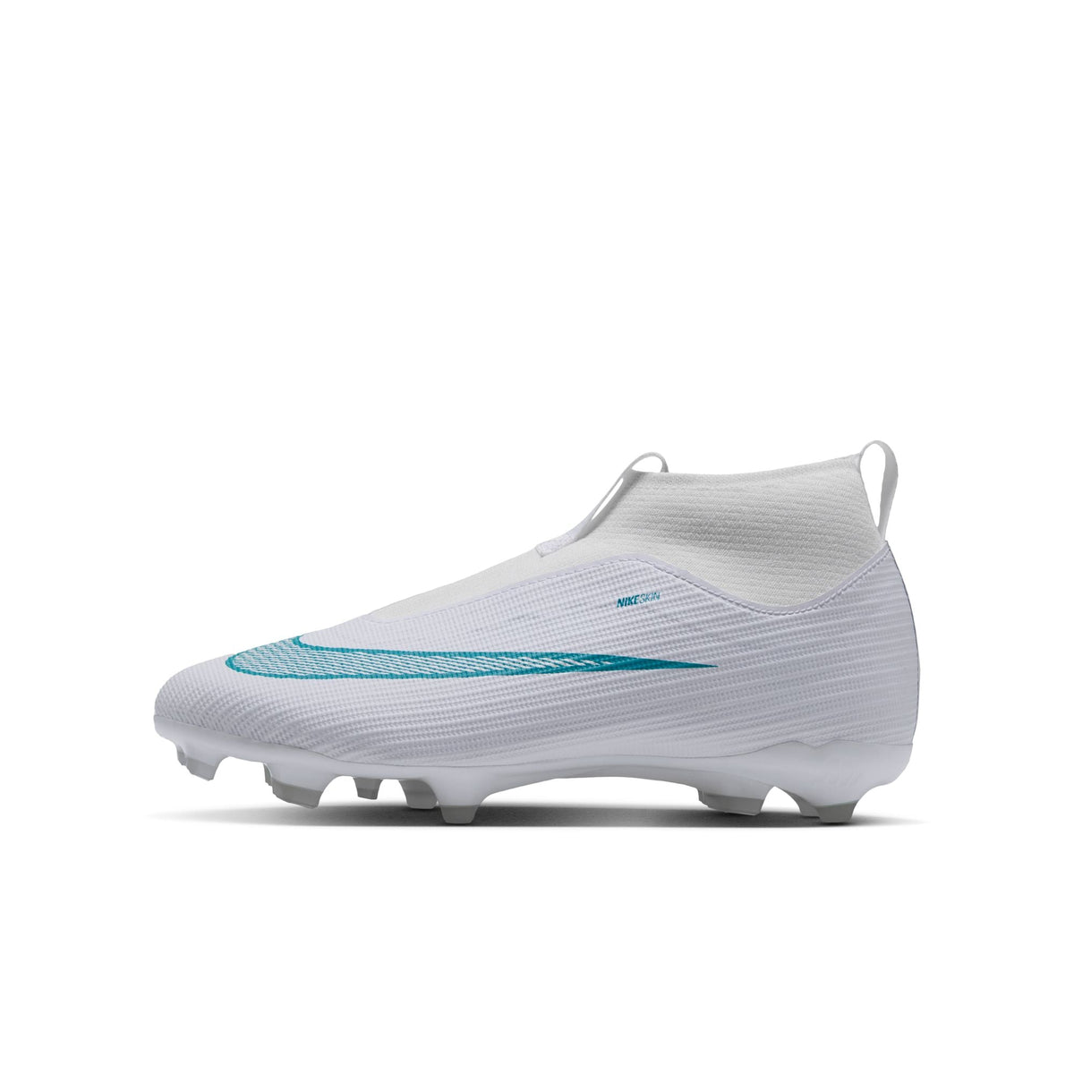 Nike Jr. Mercurial Superfly 11 Academy MG in White/Dusty Cactus – side profile