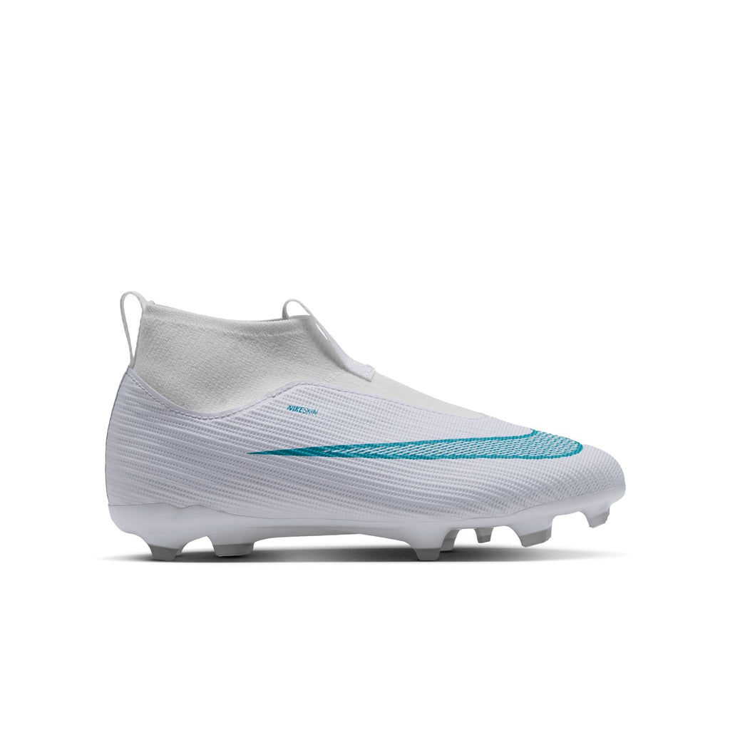 Nike Jr. Mercurial Superfly 11 Academy MG in White/Dusty Cactus – medial side