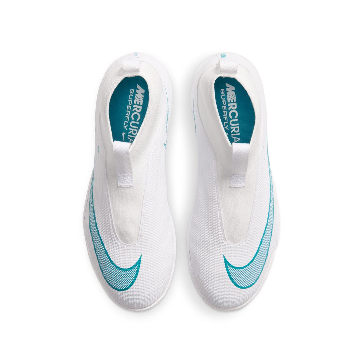 Nike Jr. Mercurial Superfly 11 Academy Turf in White/Dusty Cactus – top view