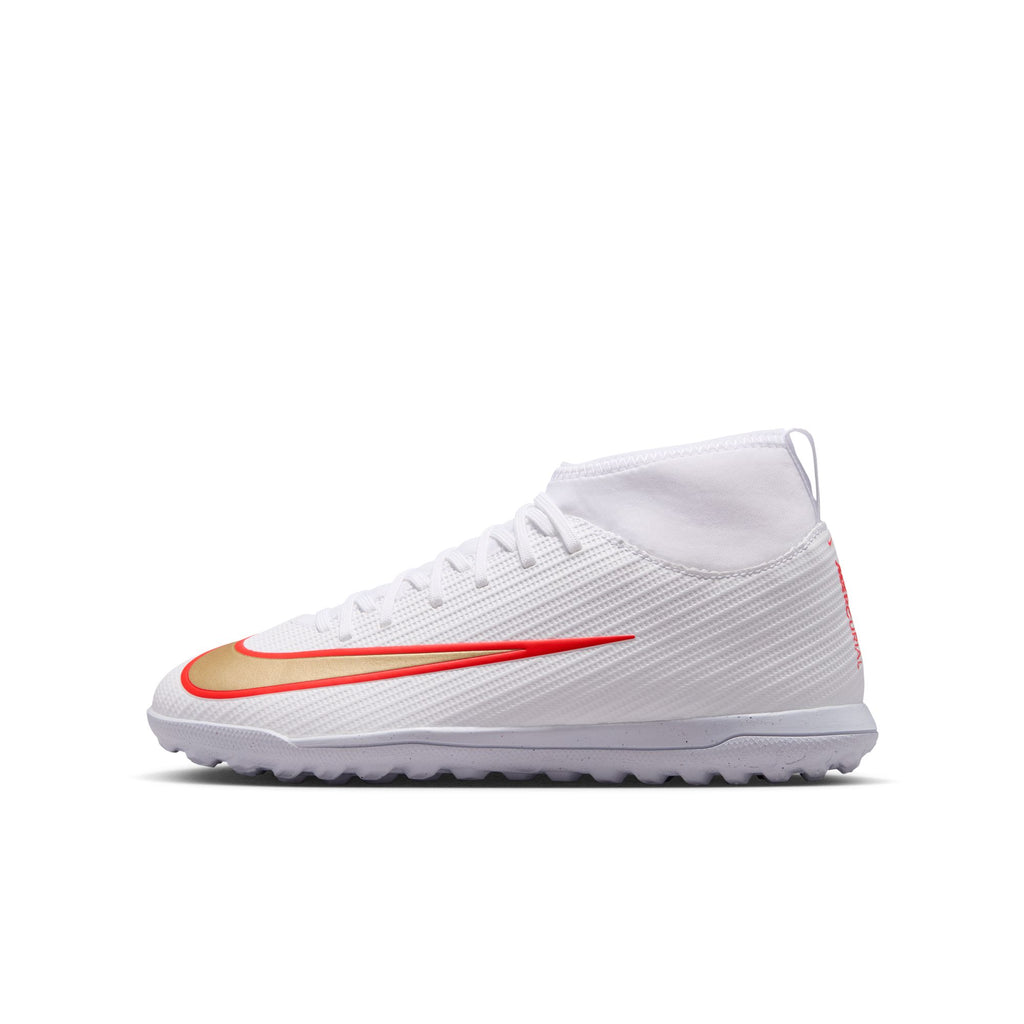 Nike Jr. Mercurial Superfly 11 Club Big Kids' Turf High-Top Soccer Shoes - IO1554-100-NIKE by Nike | Available at Niky's Sports