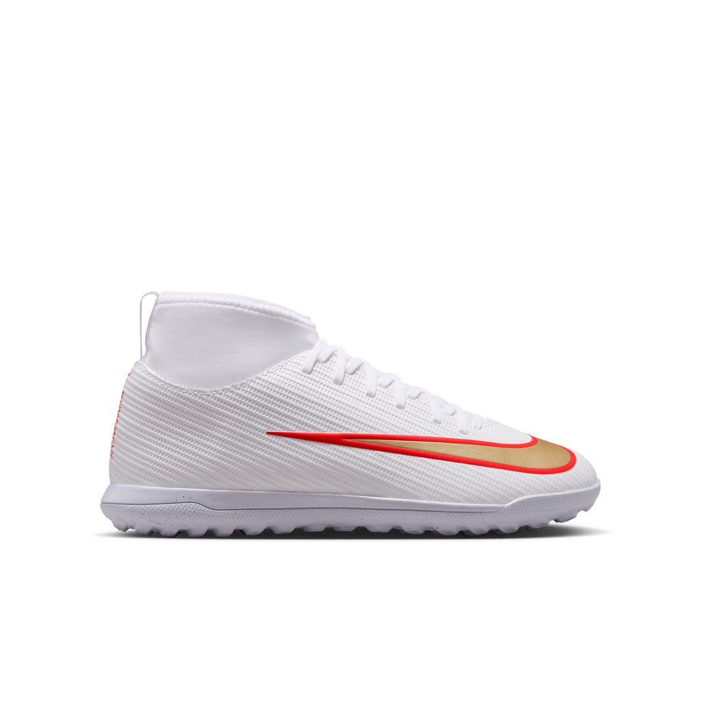 Nike Jr. Mercurial Superfly 11 Club Big Kids' Turf High-Top Soccer Shoes - IO1554-100-NIKE by Nike | Available at Niky's Sports