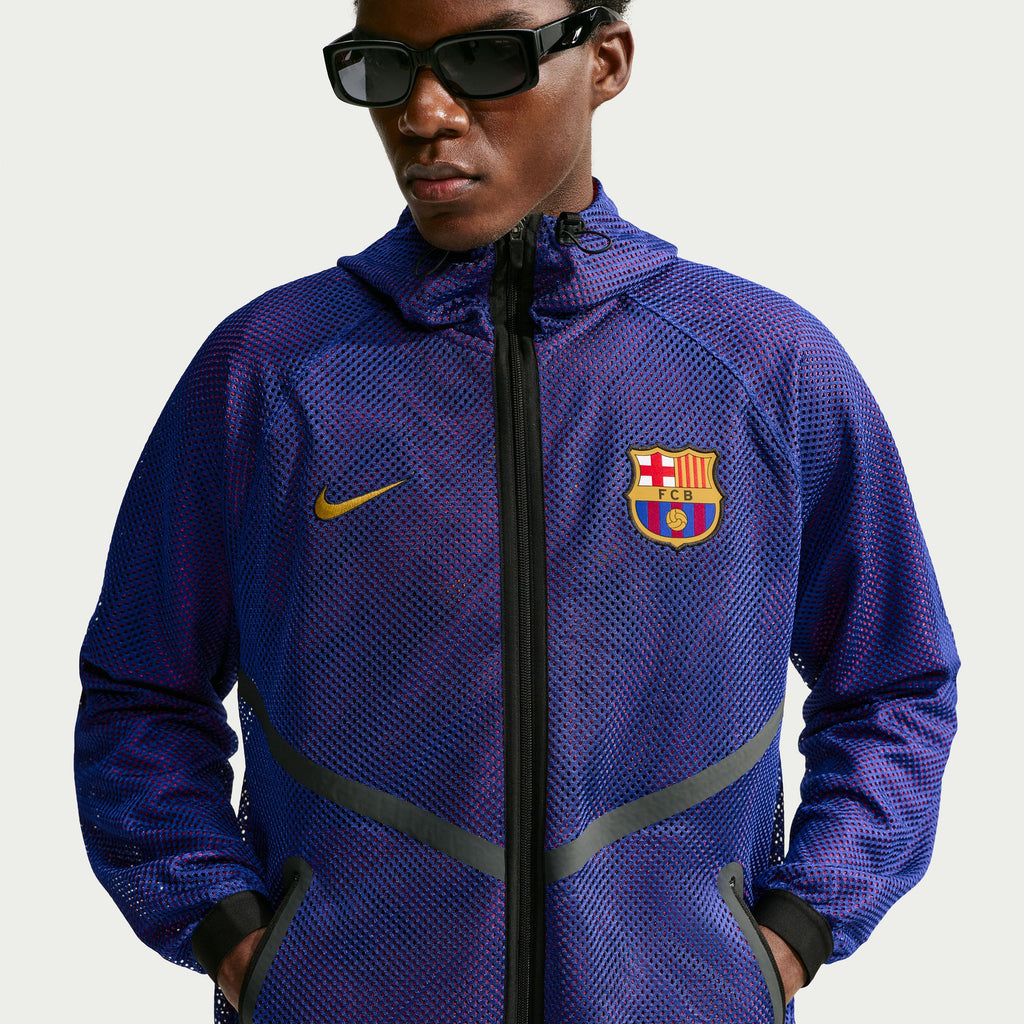 Nike FC Barcelona Men's Nike Dri-FIT Soccer Anthem Jacket - IO4219-455-NIKE by Nike | Available at Niky's Sports