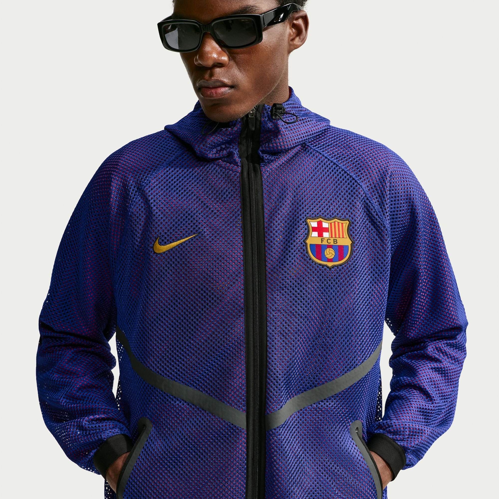 Nike FC Barcelona Men's Nike Dri-FIT Soccer Anthem Jacket - IO4219-455-NIKE by Nike | Available at Niky's Sports