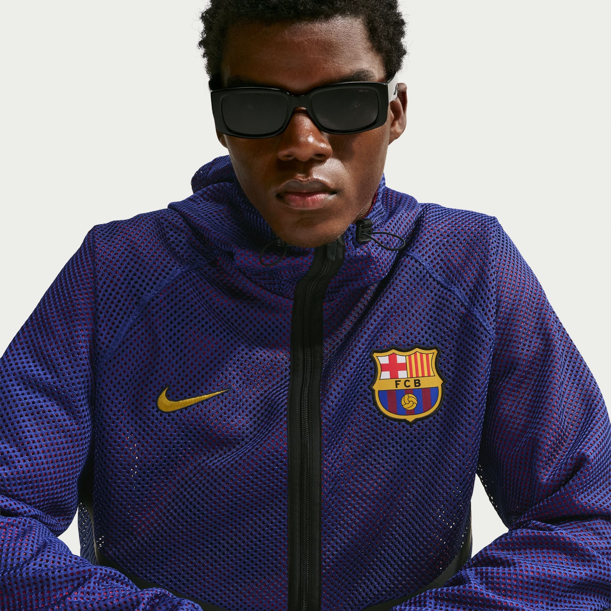 Nike FC Barcelona Men's Nike Dri-FIT Soccer Anthem Jacket - IO4219-455-NIKE by Nike | Available at Niky's Sports