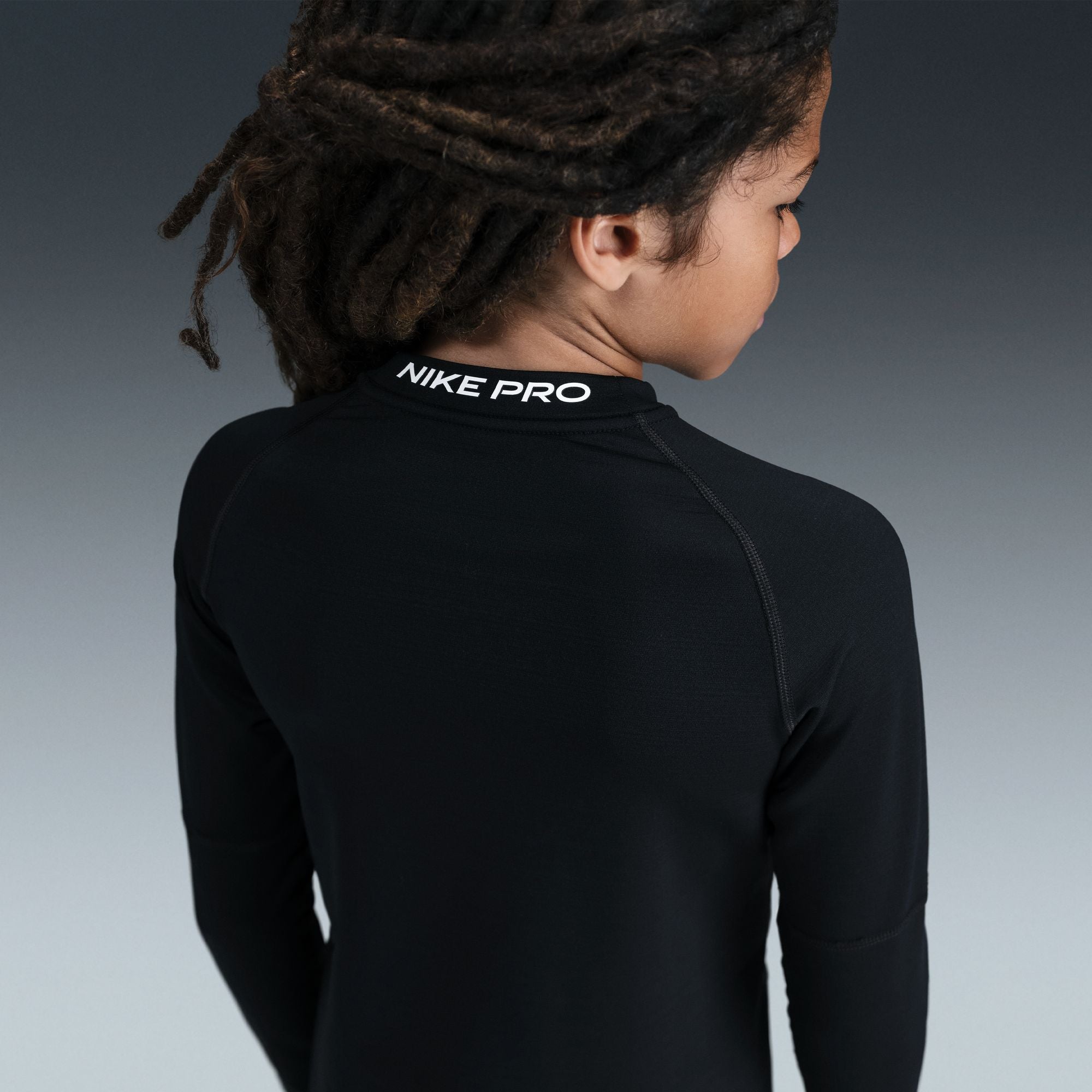 Nike Pro Big Kids' (Boys') Dri-FIT Long-Sleeve Crewneck Top - IO9010-010-NIKE by Nike | Available at Niky's Sports