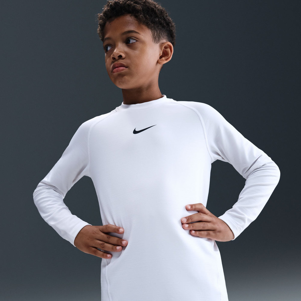 Nike Pro Big Kids' (Boys') Dri-FIT Long-Sleeve Crewneck Top