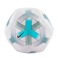 Nike Pitch Soccer Ball, WHITE/DUSTY CACTUS/SMOKEY BLUE/BLACK, front view