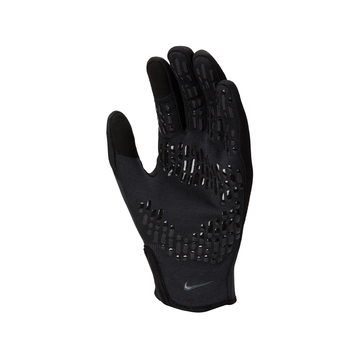 Nike Academy Therma-FIT Soccer Gloves, BLACK/ANTHRACITE/ANTHRACITE, back view