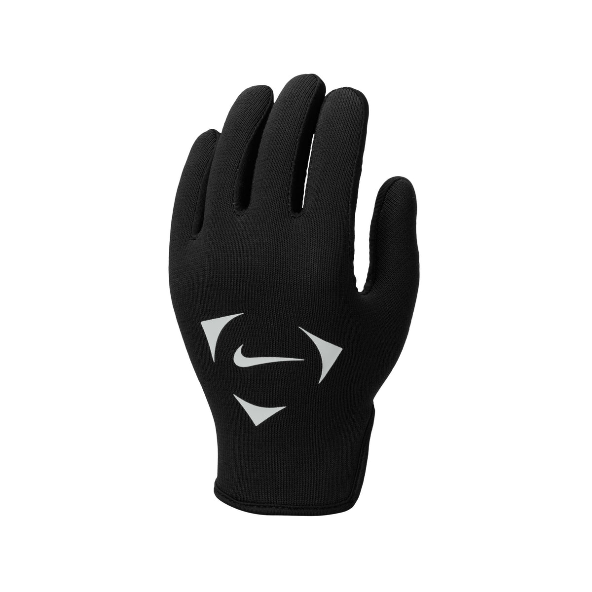 Nike Academy Big Kids' Therma-FIT Soccer Gloves, BLACK/OFF WHITE/OFF WHITE, front view