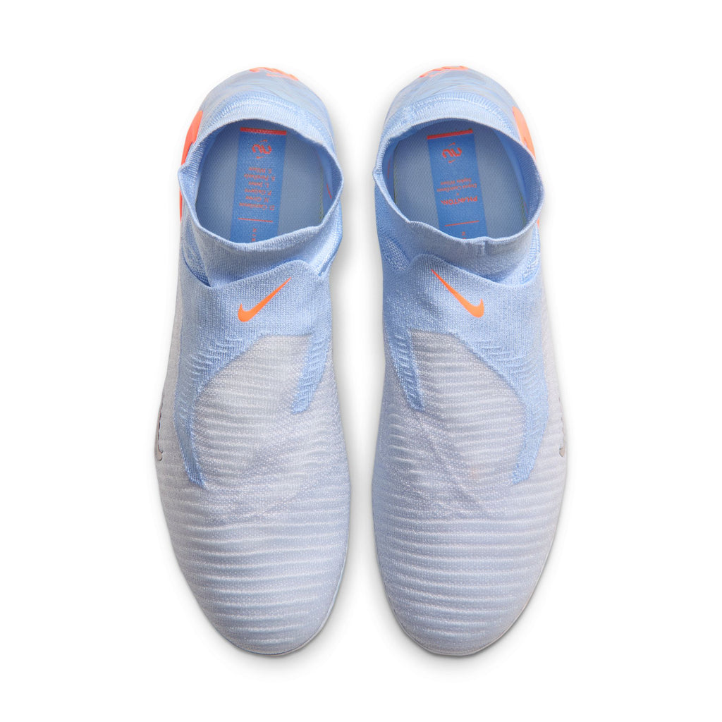 Nike United Phantom 6 High Elite FG soccer cleats in Multi-Color/Black, top view of pair — IQ7651-900