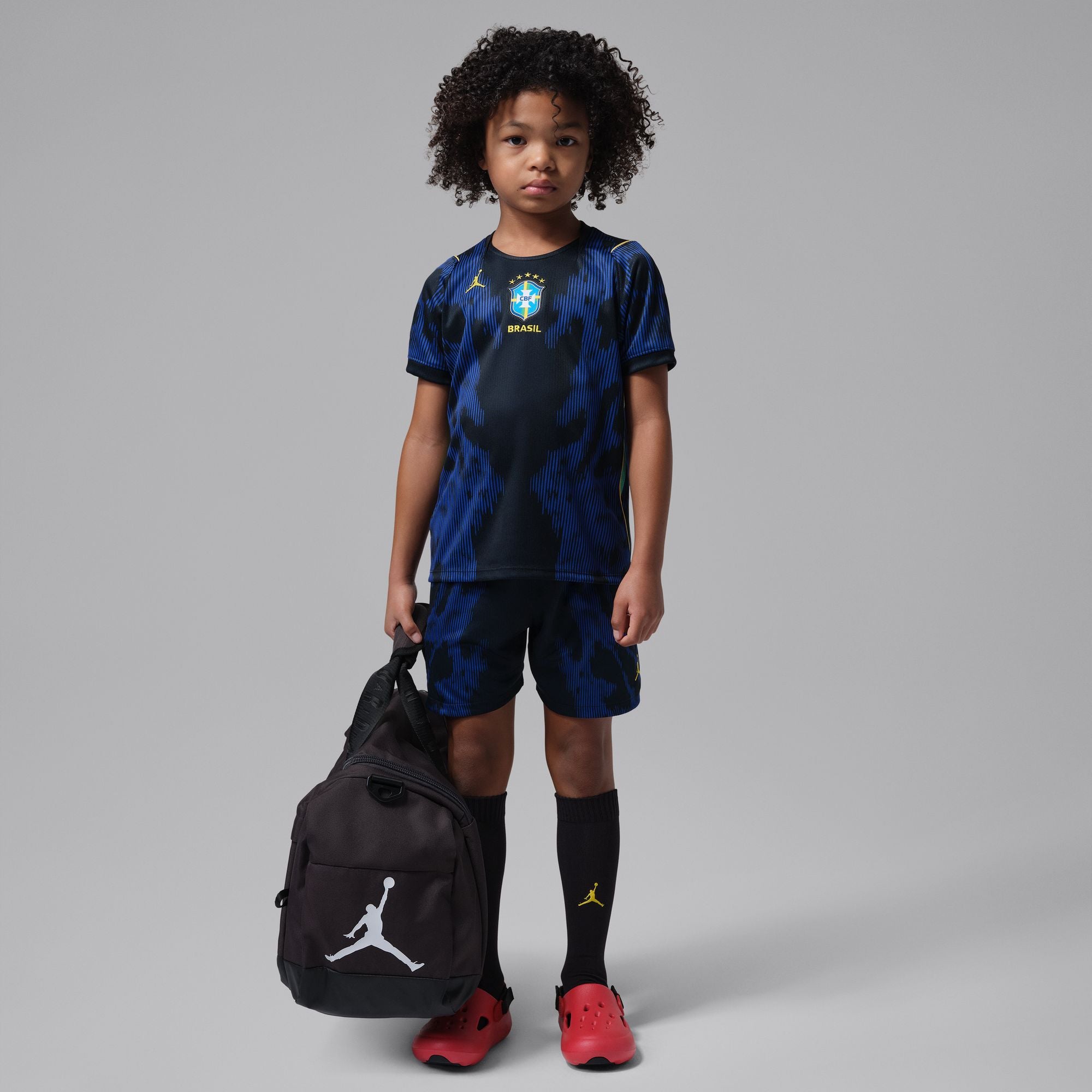 Nike Brazil 2026 Stadium Away Little Kids' Jordan Soccer Replica 3-Piece Kit - IU1071-417-NIKE by Nike | Available at Niky's Sports