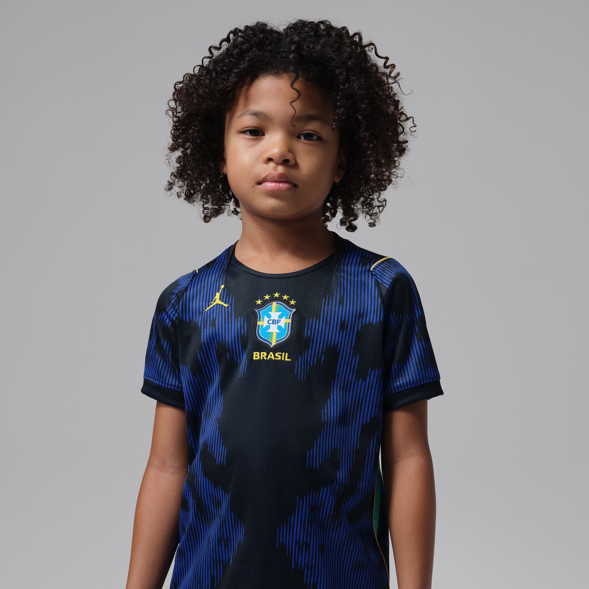 Nike Brazil 2026 Stadium Away Little Kids' Jordan Soccer Replica 3-Piece Kit - IU1071-417-NIKE by Nike | Available at Niky's Sports