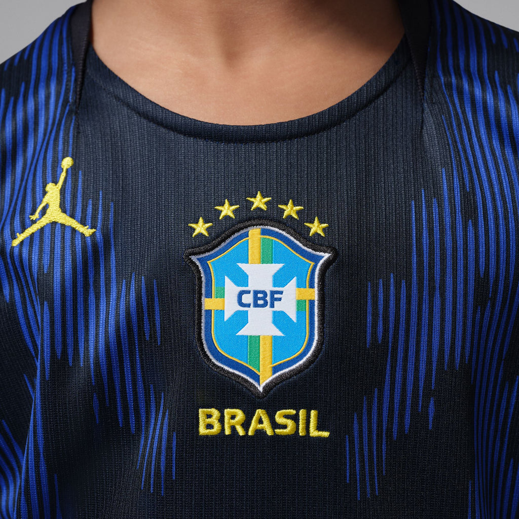 Nike Brazil 2026 Stadium Away Little Kids' Jordan Soccer Replica 3-Piece Kit - IU1071-417-NIKE by Nike | Available at Niky's Sports