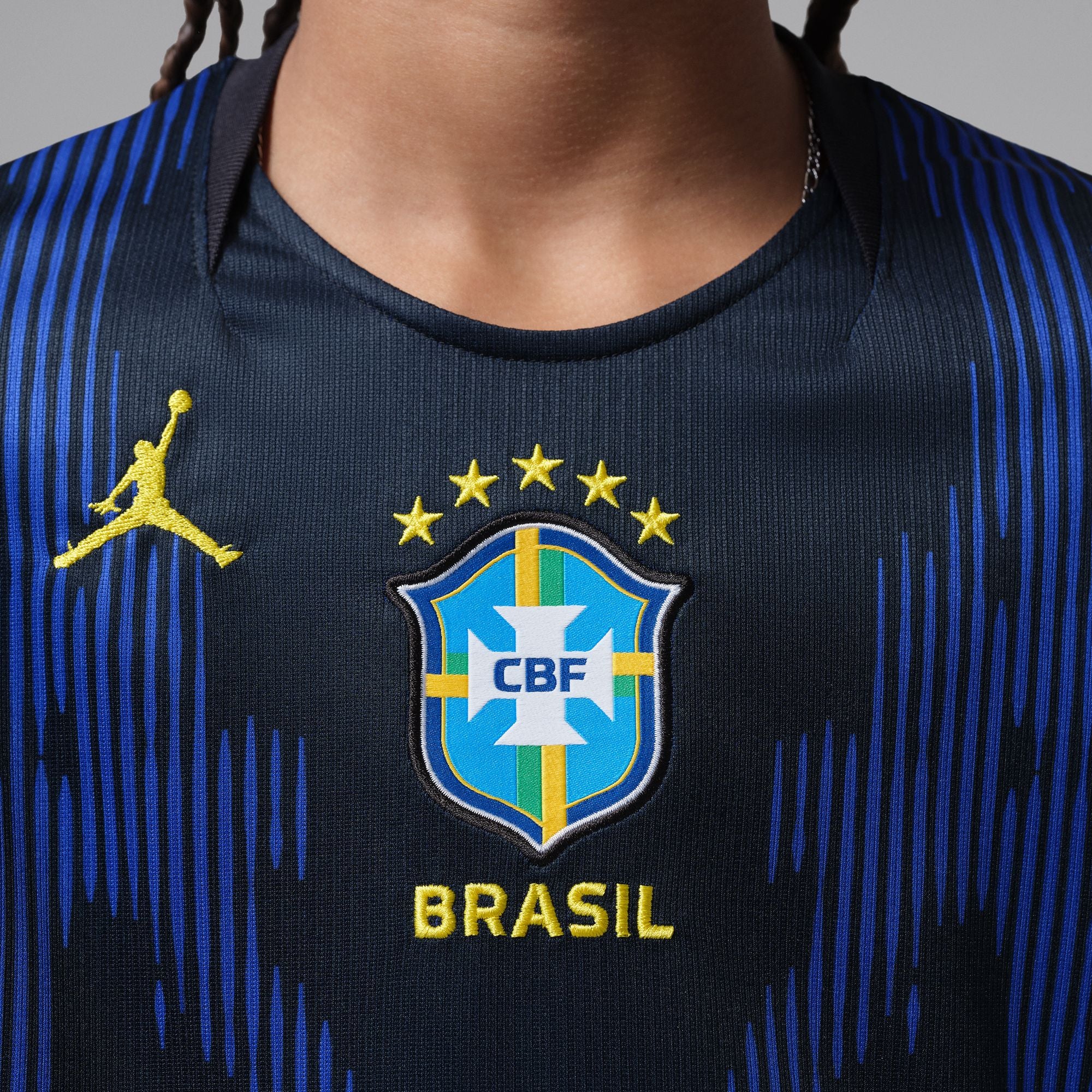 Nike Brazil 2026 Stadium Away Big Kids' Jordan Dri-FIT Soccer Replica Jersey - IU1080-417-NIKE by Nike | Available at Niky's Sports