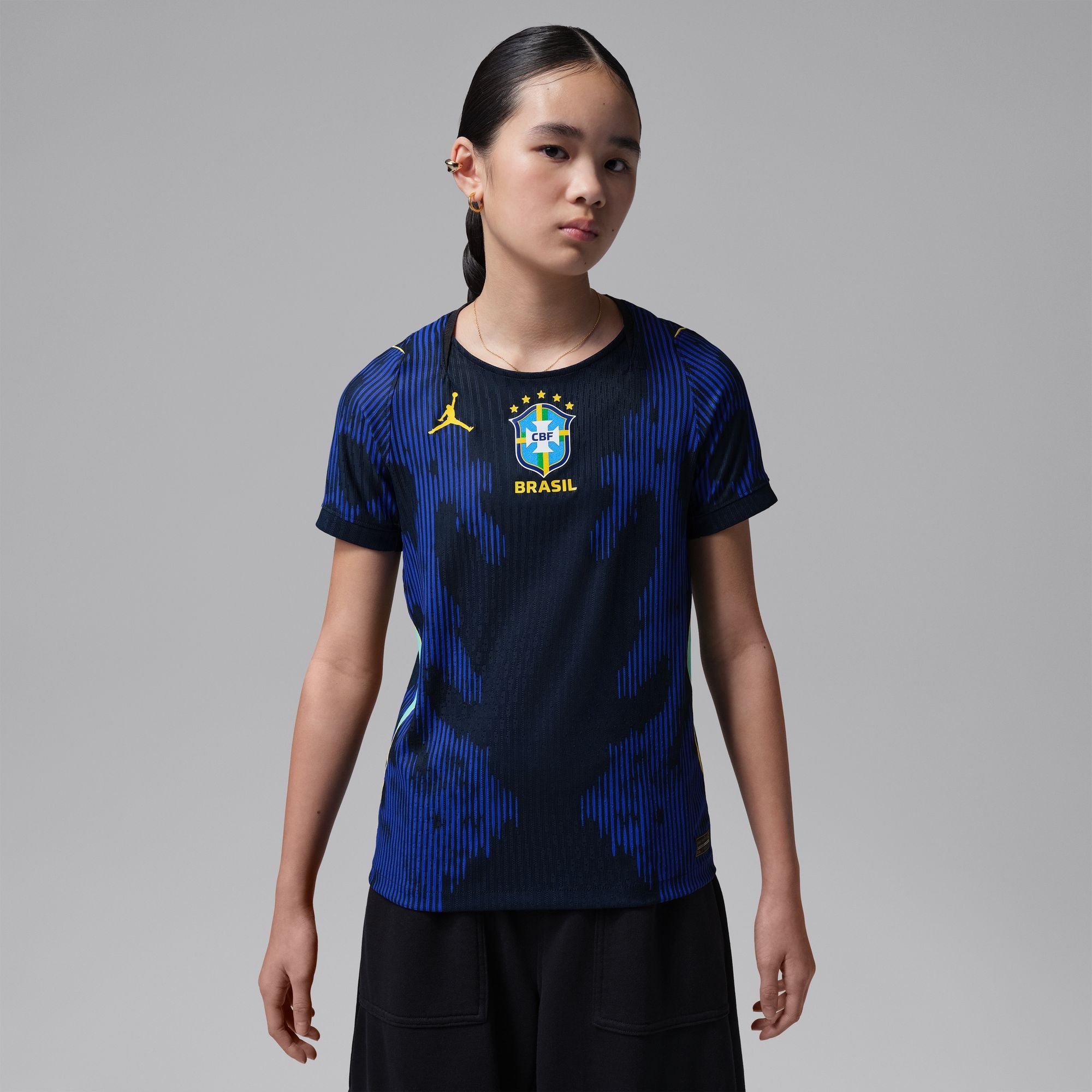 Nike Brazil 2026 Match Away Big Kids' Jordan Aero-FIT Soccer Authentic Jersey