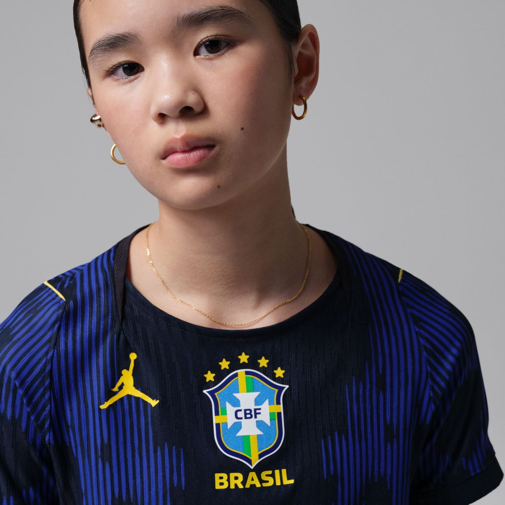 Nike Brazil 2026 Match Away Big Kids' Jordan Aero-FIT Soccer Authentic Jersey