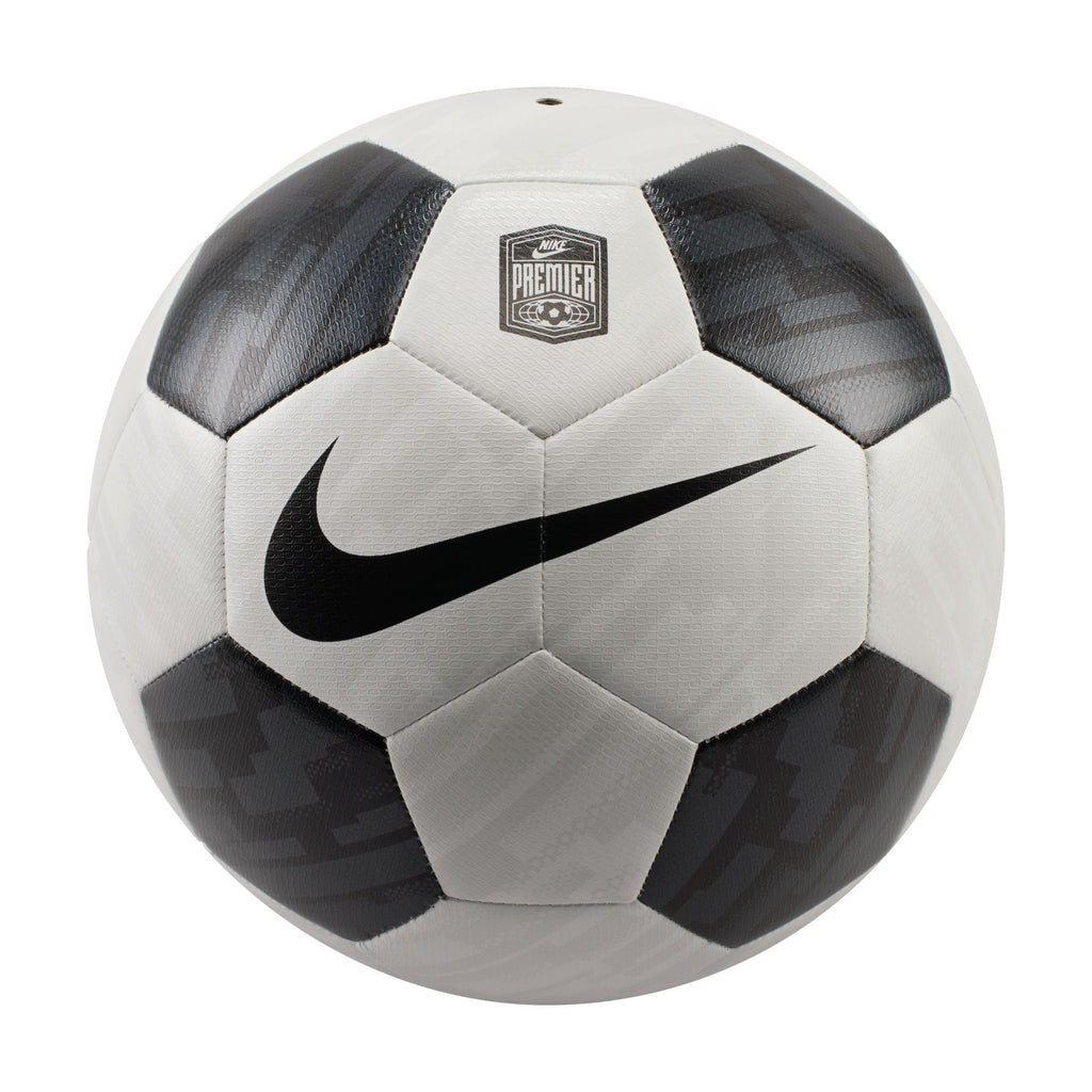 Nike Heritage Premier Soccer Ball, WHITE/OFF WHITE/BLACK, front view