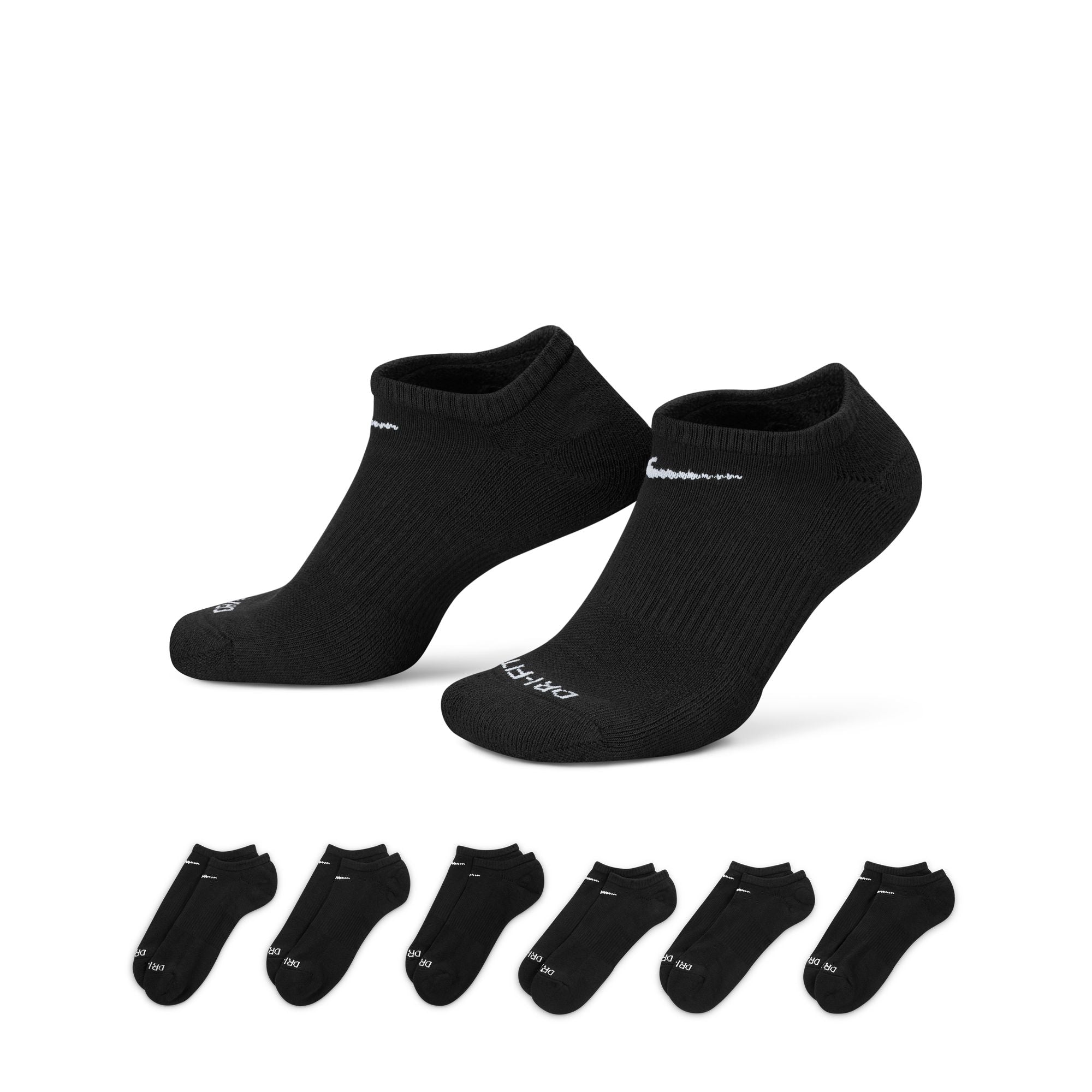 Nike Everyday Plus Cushioned Training No-Show Socks (6 Pairs) - SX6898-010-NIKE by Nike | Available at Niky's Sports