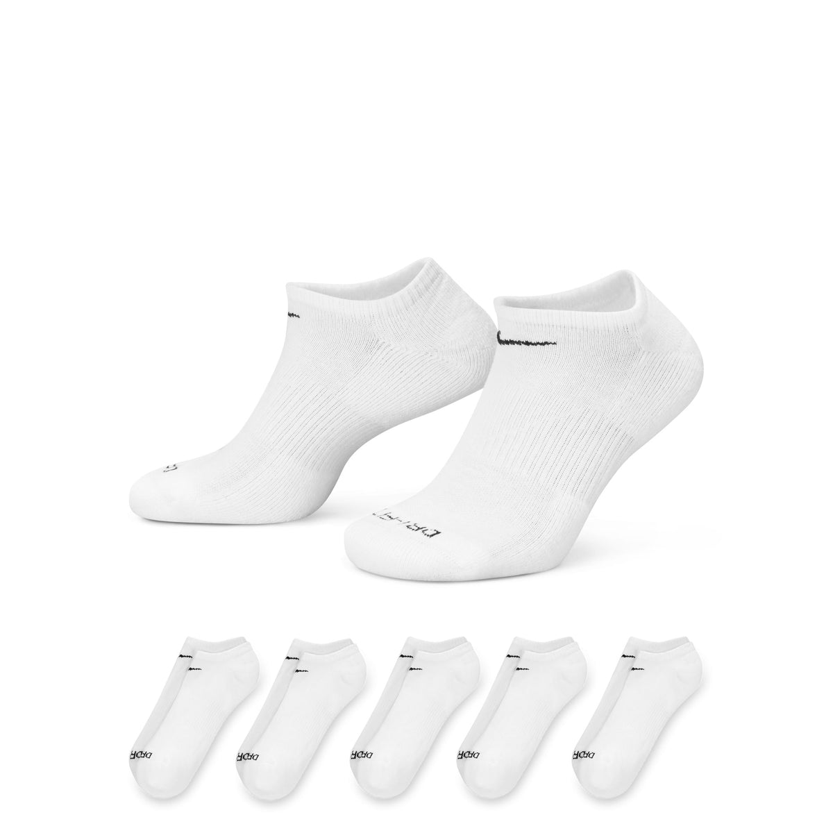 Nike Everyday Plus Cushioned Training No-Show Socks (6 Pairs) - SX6898-100-NIKE by Nike | Available at Niky&#39;s Sports