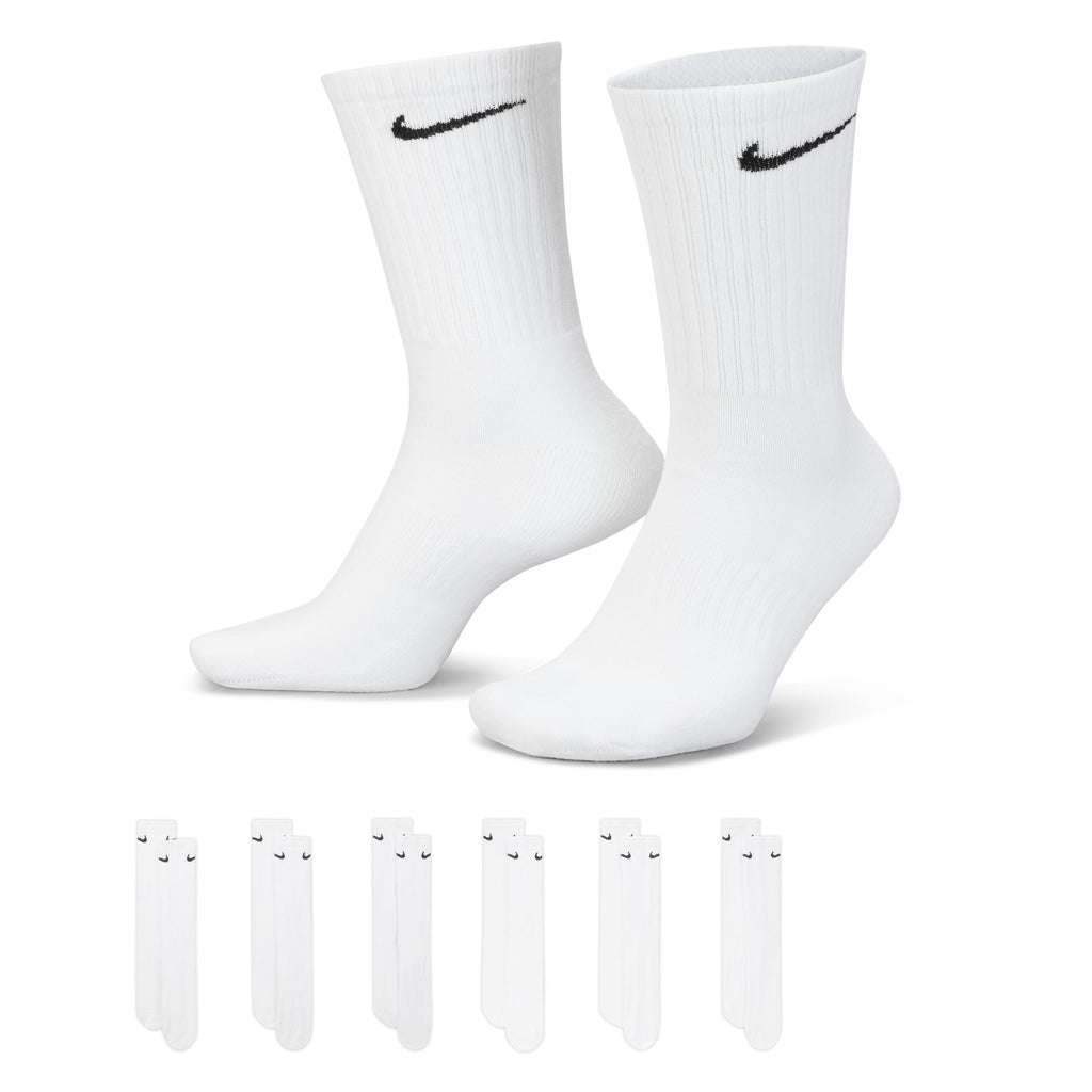 Nike Everyday Cushioned Training Crew Socks (6 Pairs) - SX7666-100-NIKE by Nike | Available at Niky's Sports