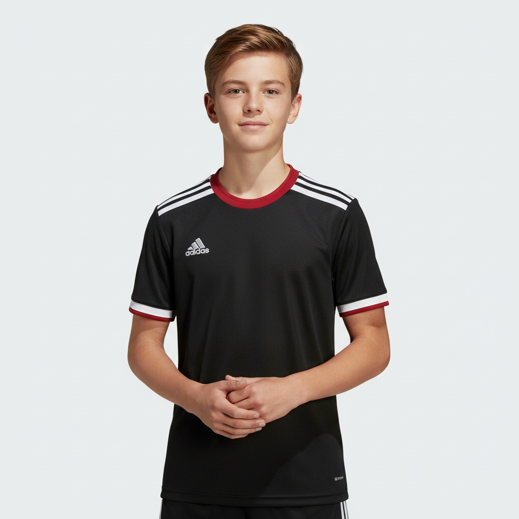 adidas MiComp Soccer Jersey Black/White/Red (Youth, Men's, Women's) -  by adidas | Available at Niky's Sports
