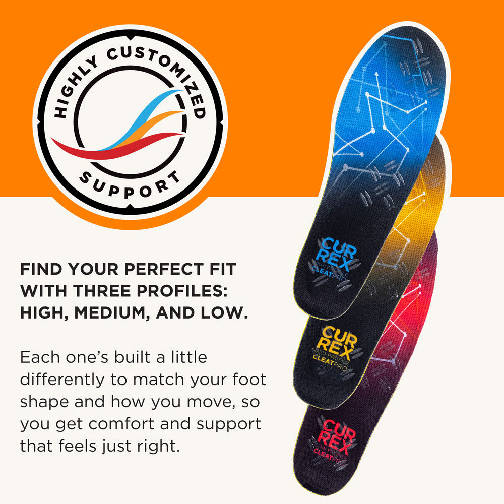 CURREX CLEATPRO® INSOLES FOR FOOTBALL AND CLEATED SHOES - MEDIUM PROFILE