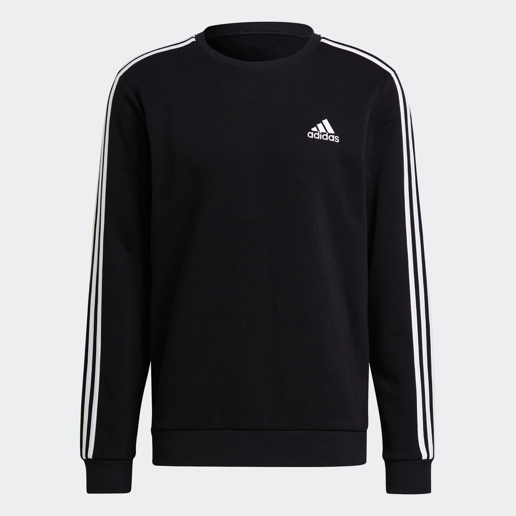 adidas ESSENTIALS FLEECE 3-STRIPES MEN'S SWEATSHIRT - GK9106-ADIDAS by adidas | Available at Niky's Sports