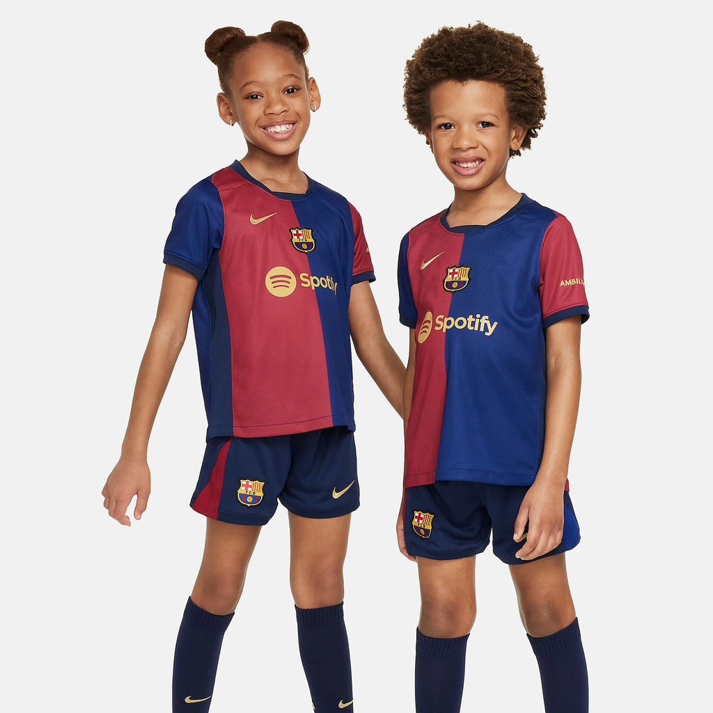 Nike FC Barcelona 2024/25 Stadium Home Little Kids' Soccer Replica 3-Piece Kit - FN9233-456-NIKE by Nike | Available at Niky's Sports
