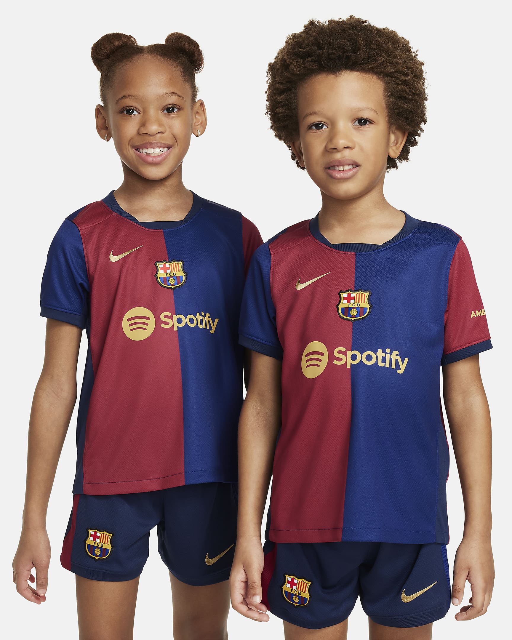 Nike FC Barcelona 2024/25 Stadium Home Little Kids' Soccer Replica 3-Piece Kit - FN9233-456-NIKE by Nike | Available at Niky's Sports