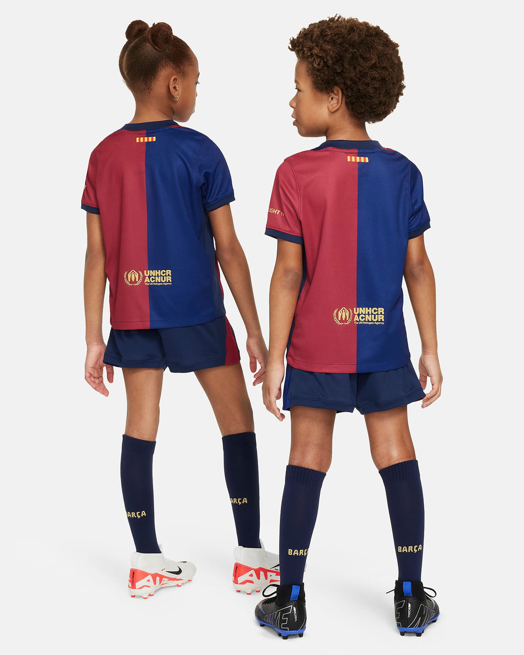 Nike FC Barcelona 2024/25 Stadium Home Little Kids' Soccer Replica 3-Piece Kit - FN9233-456-NIKE by Nike | Available at Niky's Sports