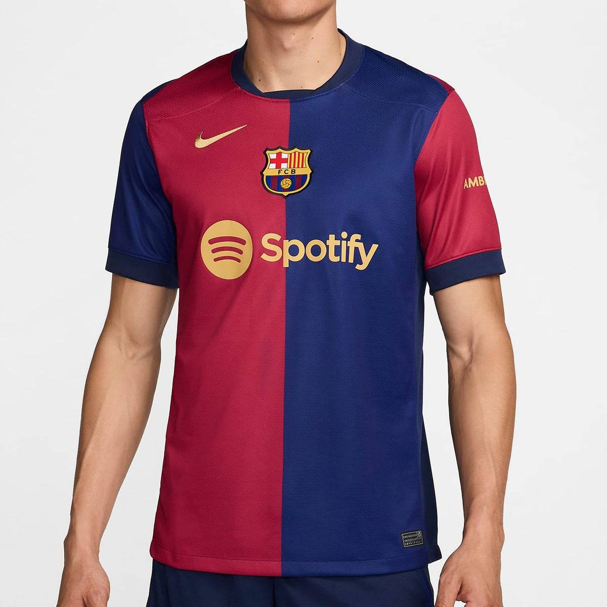 Nike FC Barcelona Home Jersey Stadium - Men&#39;s 2024/25 - Front View in Deep Royal Blue/Noble Red, Item Number FN8797-456