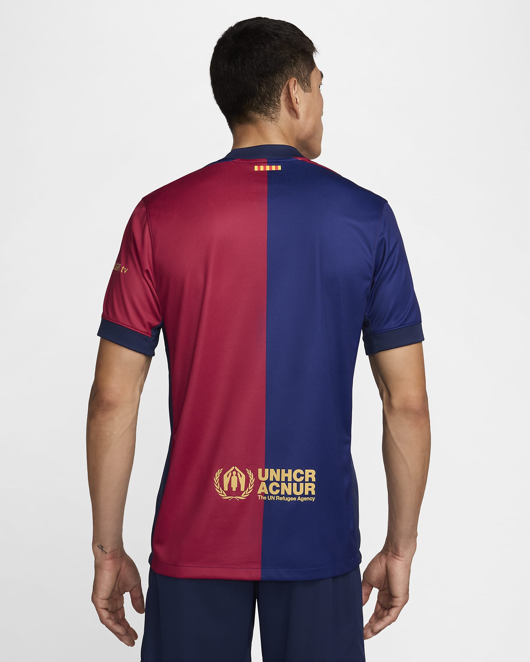 Back View of Nike FC Barcelona Home Jersey Stadium - Men's 2024/25 - Authentic Design, Item Number FN8797-456
