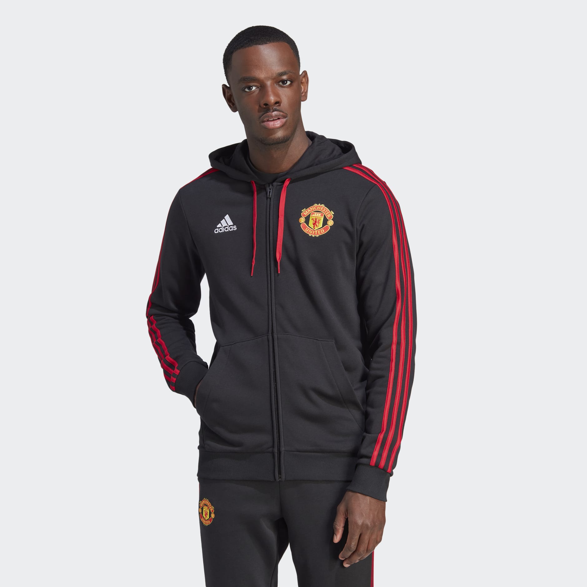 ADIDAS MANCHESTER UNITED DNA FULL-ZIP HOODIE - IA8529-ADIDAS by adidas | Available at Niky's Sports