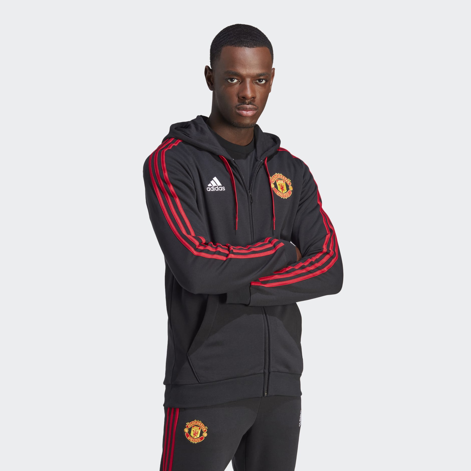 ADIDAS MANCHESTER UNITED DNA FULL-ZIP HOODIE - IA8529-ADIDAS by adidas | Available at Niky's Sports