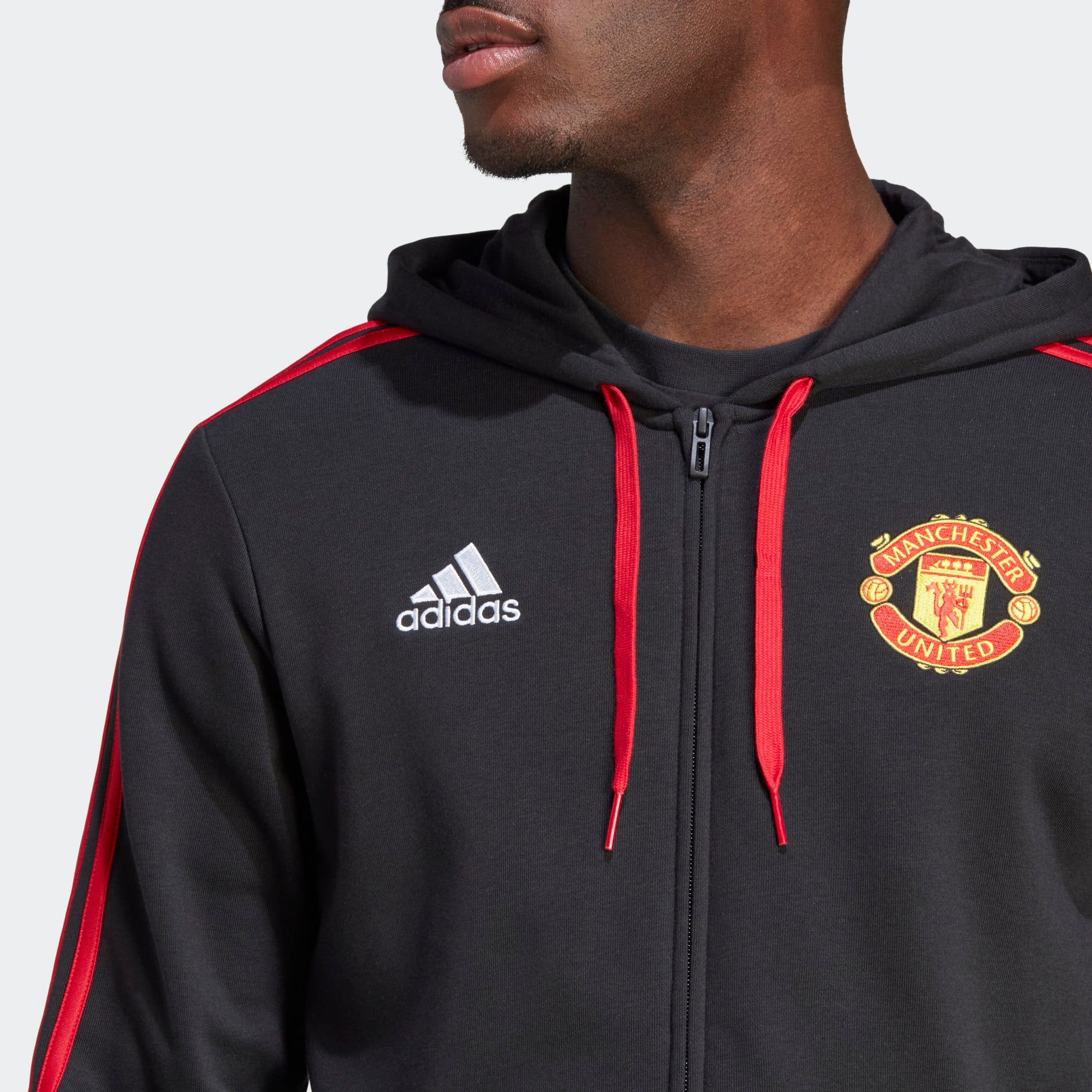 ADIDAS MANCHESTER UNITED DNA FULL-ZIP HOODIE - IA8529-ADIDAS by adidas | Available at Niky's Sports