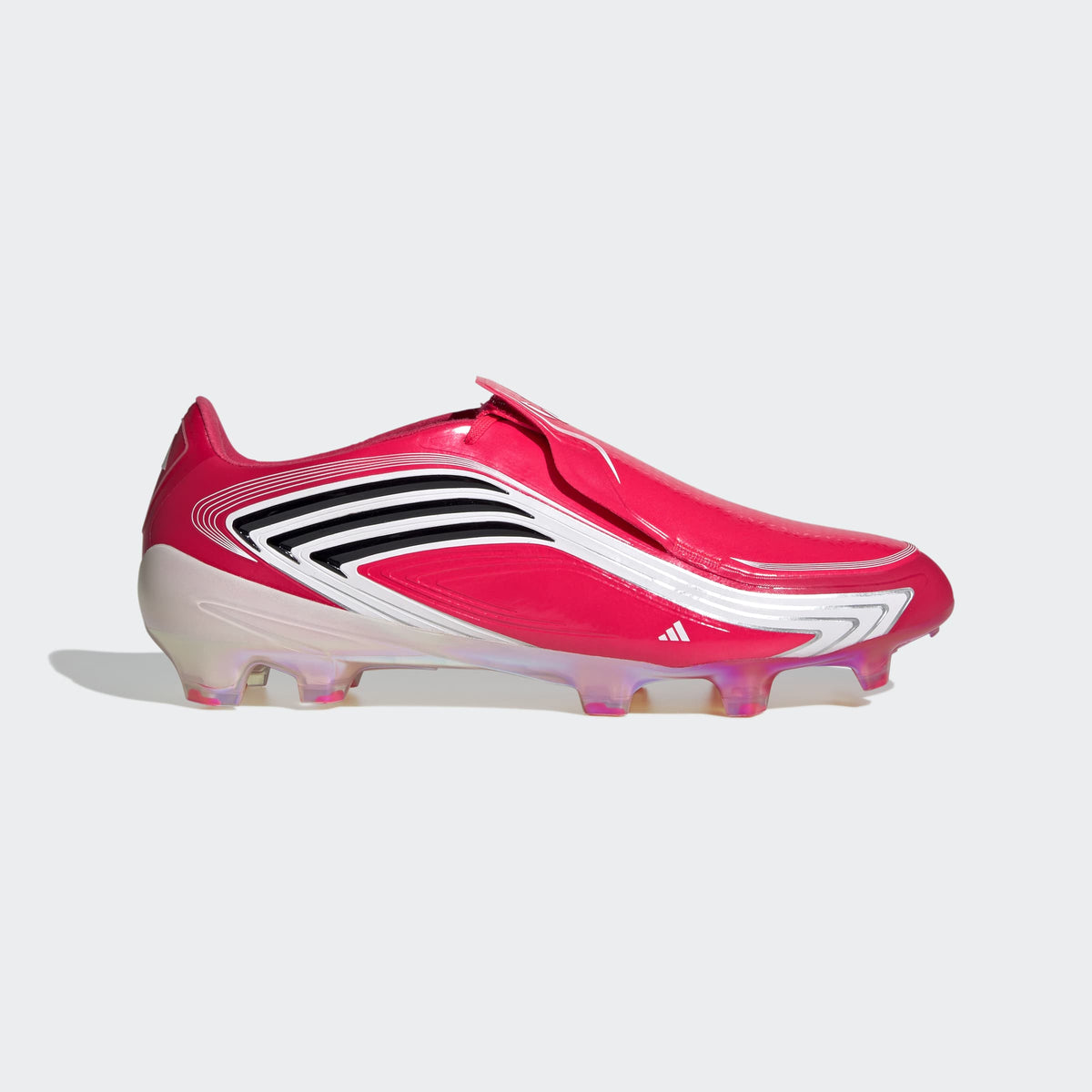 adidas F50 Messi Elite FG Soccer Cleats in Lucid Red, Core Black and Pure Ruby, side view