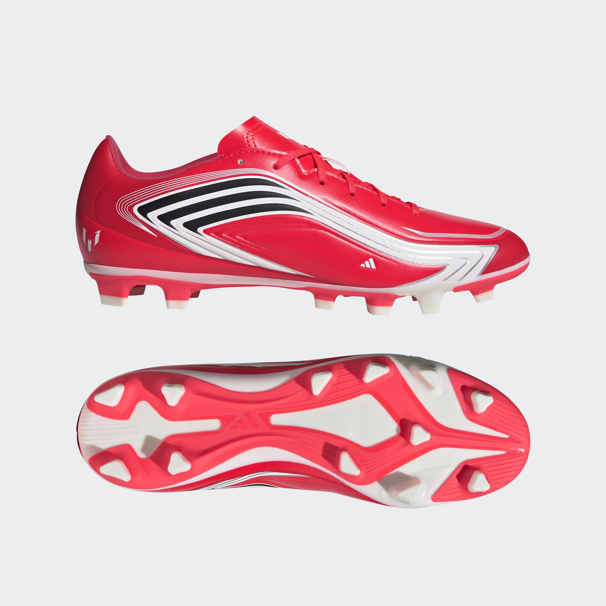adidas F50 Messi Club FG/MG Soccer Cleats in Lucid Red, Core Black and Pure Ruby