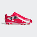 adidas F50 Messi Club FG/MG Kids Soccer Cleats - Lucid Red/Core Black/Pure Ruby, side view