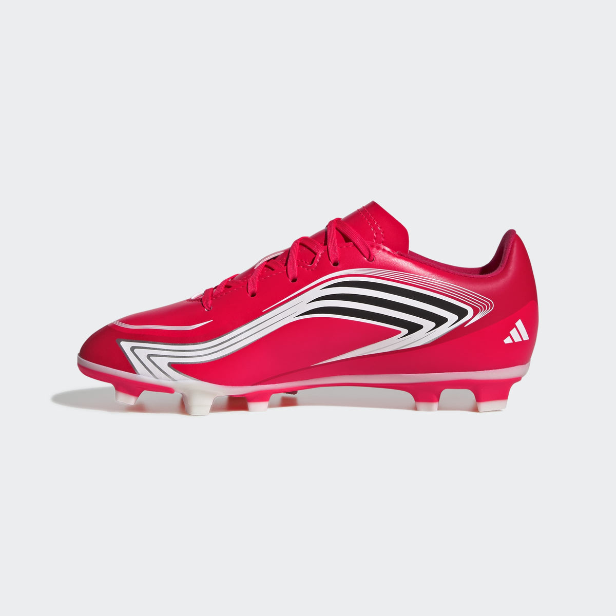adidas F50 Messi Club FG/MG Kids Soccer Cleats - Lucid Red/Core Black/Pure Ruby
