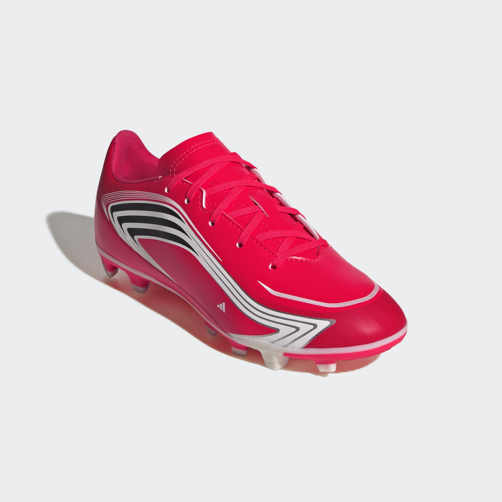 adidas F50 Messi Club FG/MG Kids Soccer Cleats - Lucid Red/Core Black/Pure Ruby