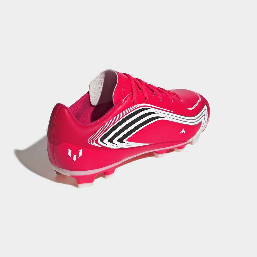 adidas F50 Messi Club FG/MG Kids Soccer Cleats - Lucid Red/Core Black/Pure Ruby