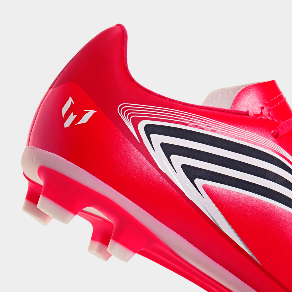 adidas F50 Messi Club FG/MG Kids Soccer Cleats - Lucid Red/Core Black/Pure Ruby
