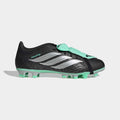 adidas Predator Club Fold-Over Tongue FG/MG Soccer Cleats - Core Black/Silver Metallic/Pulse Mint, side view