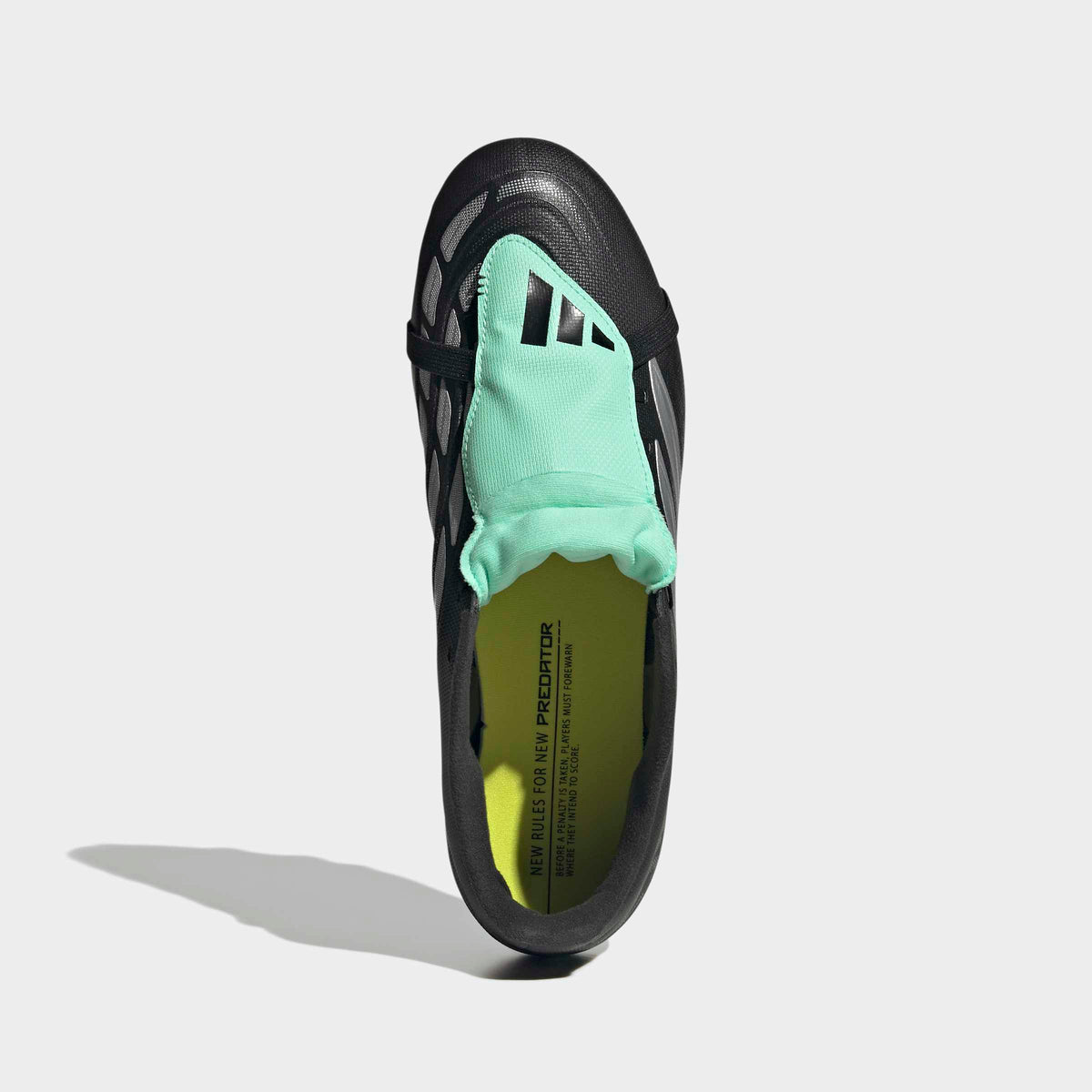 adidas Predator Club Fold-Over Tongue FG/MG Soccer Cleats - Core Black/Silver Metallic/Pulse Mint